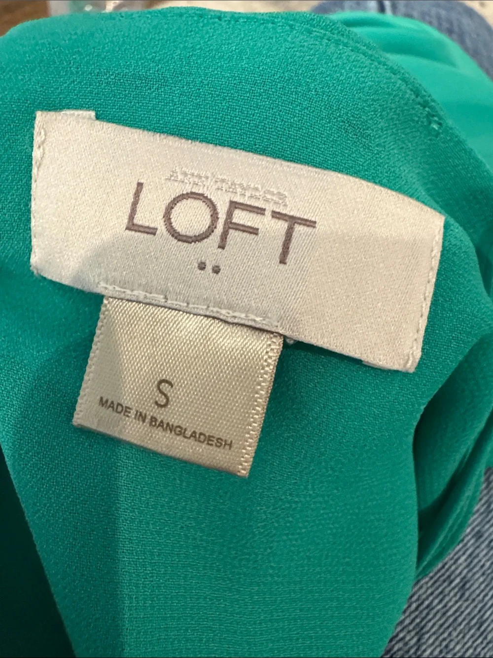 LOFT Teal Green Silk-Feel Spaghetti Strap Cami - Picture 4 of 4